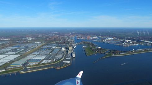 Emden Hafen Luftaufnahme