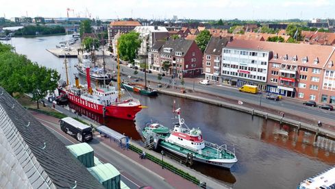 Emden Blick vom Rathaus oben